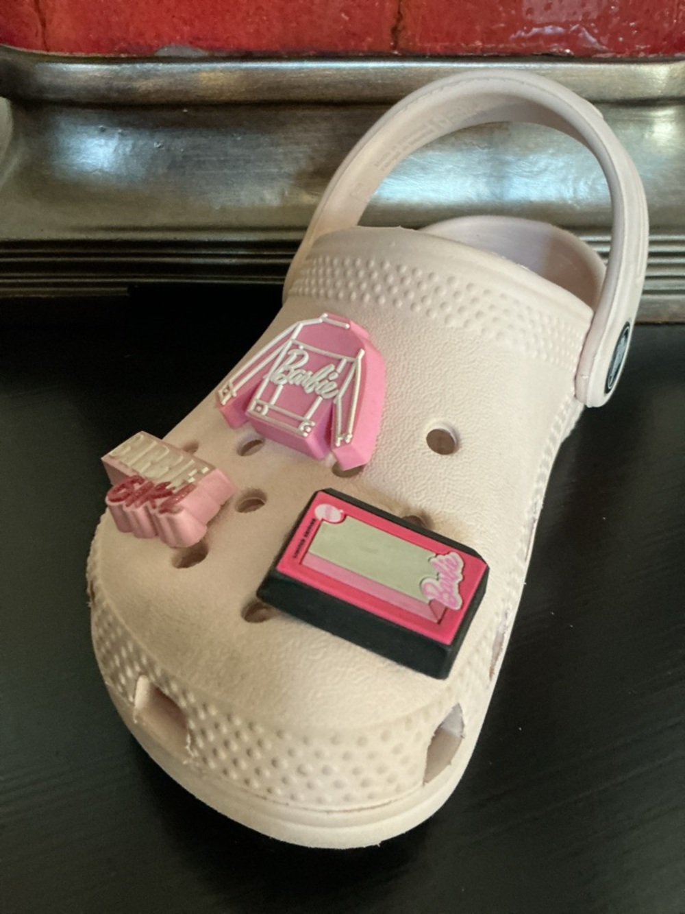 Barbie Authentic Crocs-Little Girls,Light Pink Barbie Charm Clogs - Sz 8 - Picture 4 of 11